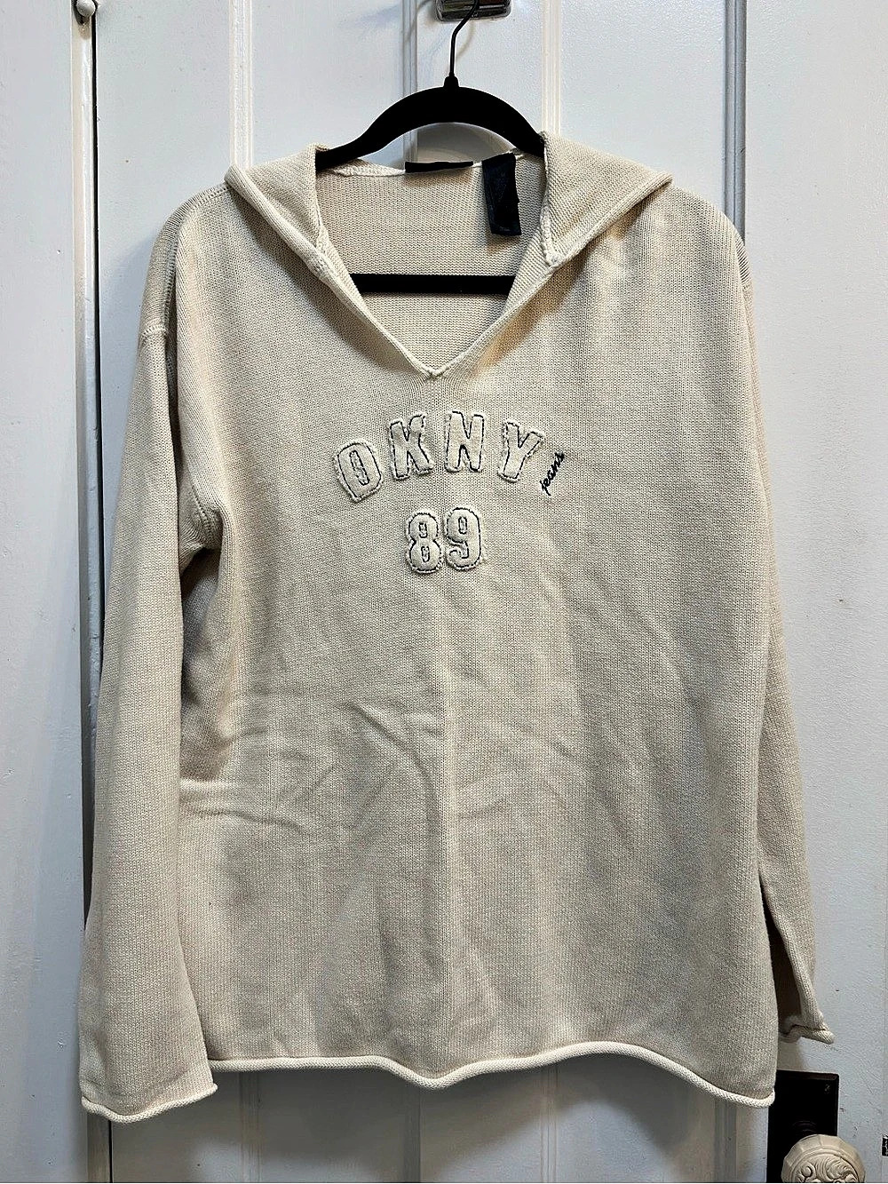 DKNY Cream Hooded Pullover
